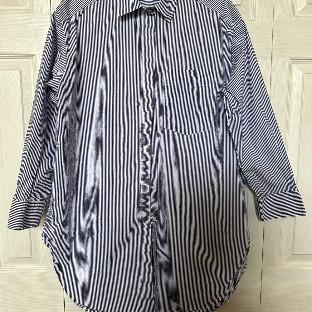 Classic Blue Striped women’s oversized  Shirt